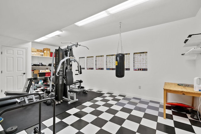 7251 County Rd B, Siren Twp, WI 54872 - workout room featuring baseboards and tile patterned floors