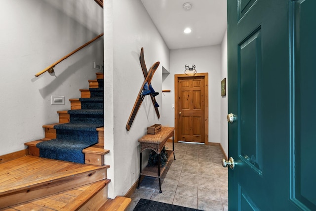 7251 County Rd B, Siren Twp, WI 54872 - foyer entrance featuring stairway and baseboards