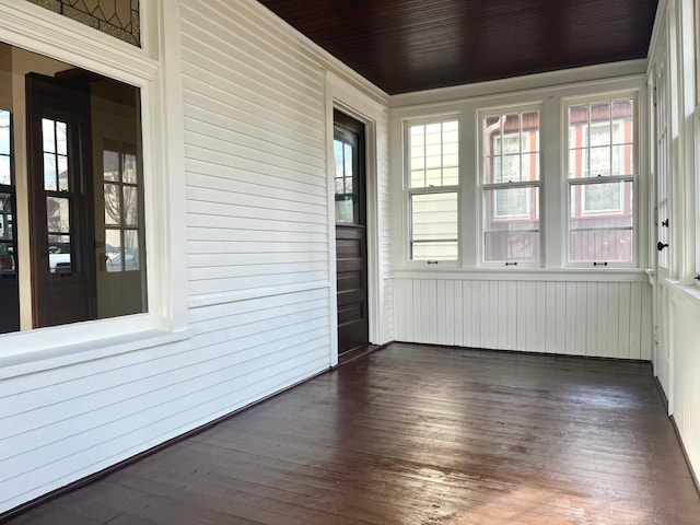 view of unfurnished sunroom