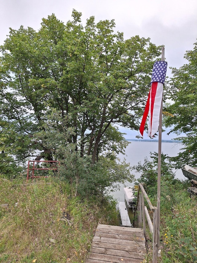 view of dock area