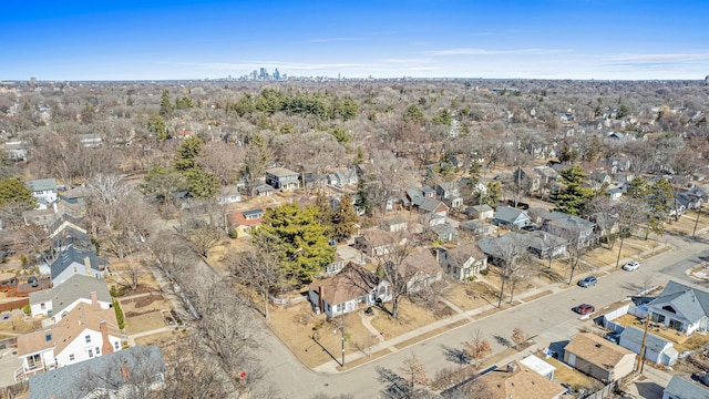 aerial view with a residential view