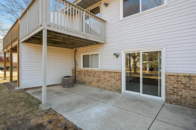 view of patio / terrace featuring stairs