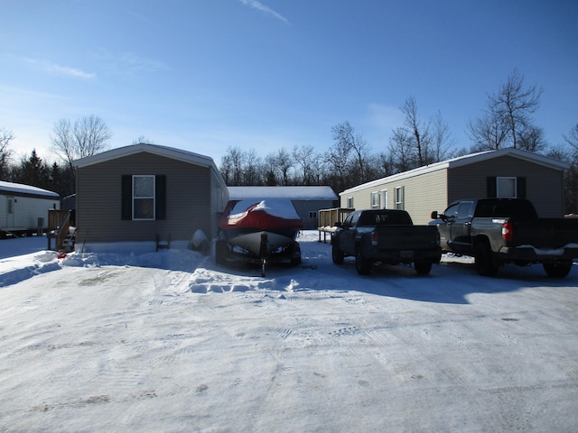 view of snow covered exterior