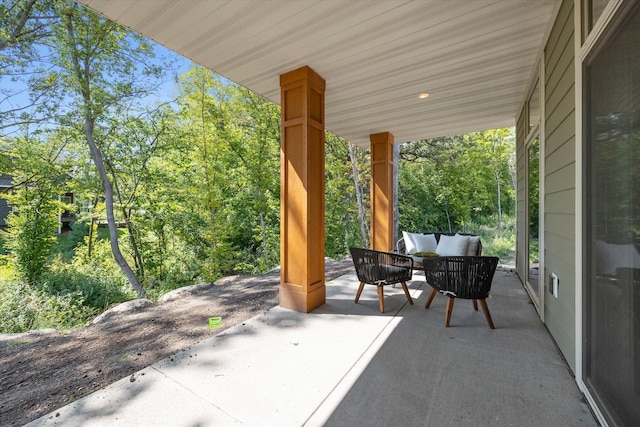 view of patio with an outdoor hangout area