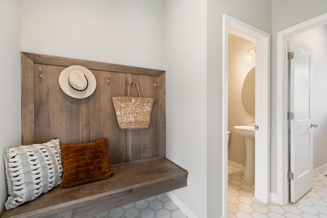 mudroom with baseboards