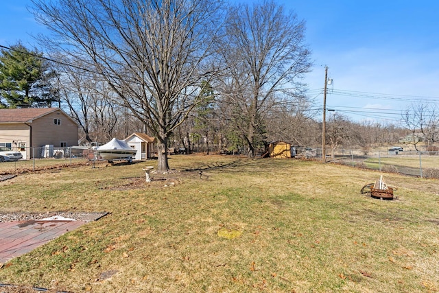 view of yard with fence