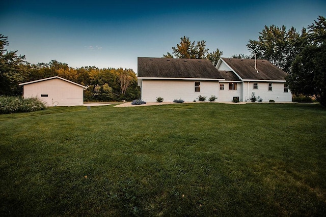 exterior space with a lawn