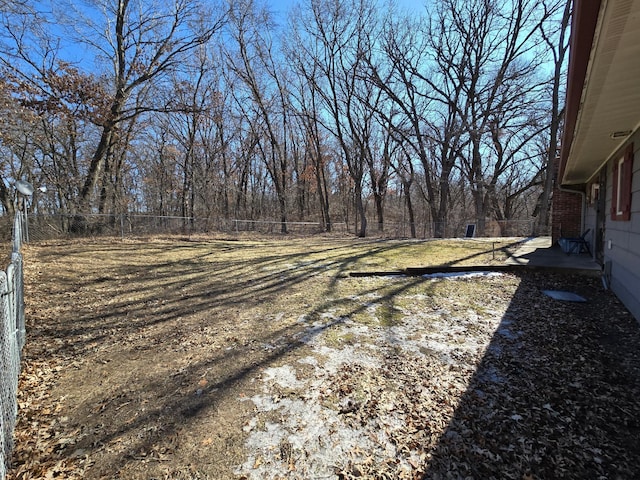 view of yard featuring fence