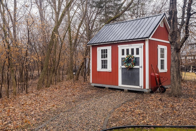 view of shed