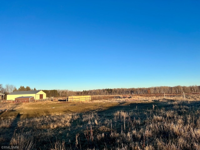 view of landscape featuring a rural view