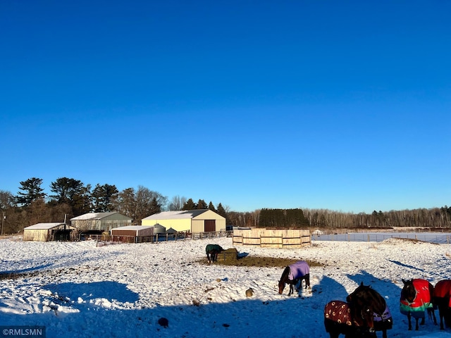 view of yard with an outbuilding