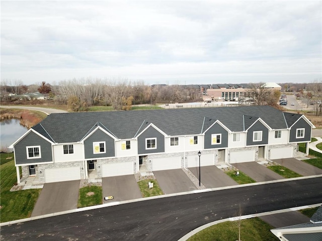 aerial view with a residential view