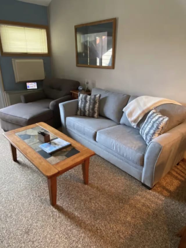 living room featuring carpet