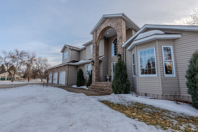 view of front of house with a garage