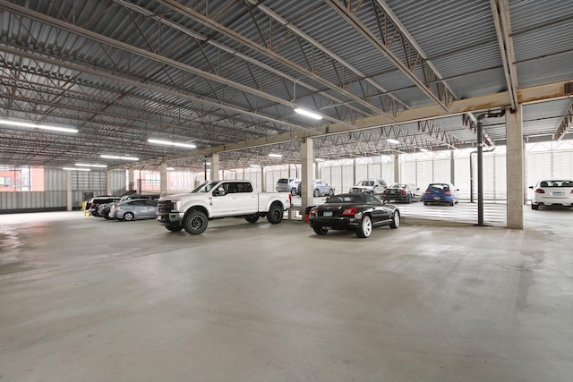 parking deck with metal wall