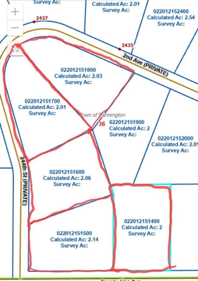 XXX 244th St, East Farmington WI, 54017 land for sale