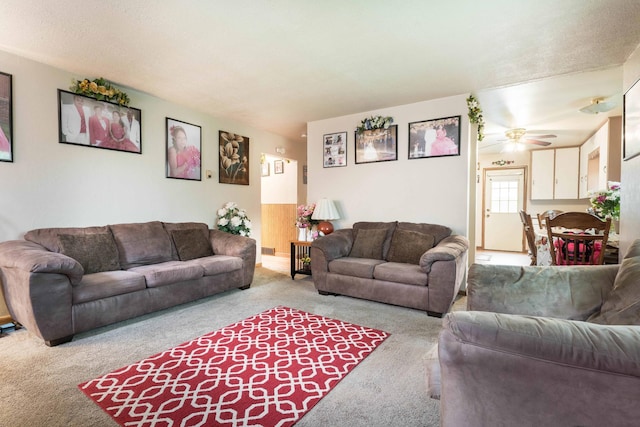 view of carpeted living area