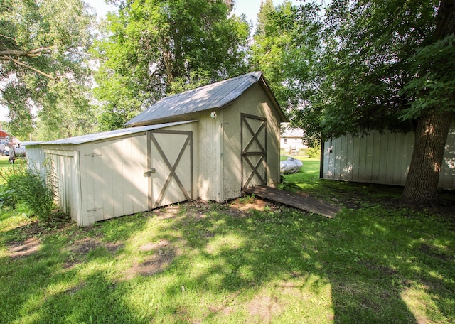 view of shed