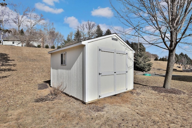 view of shed