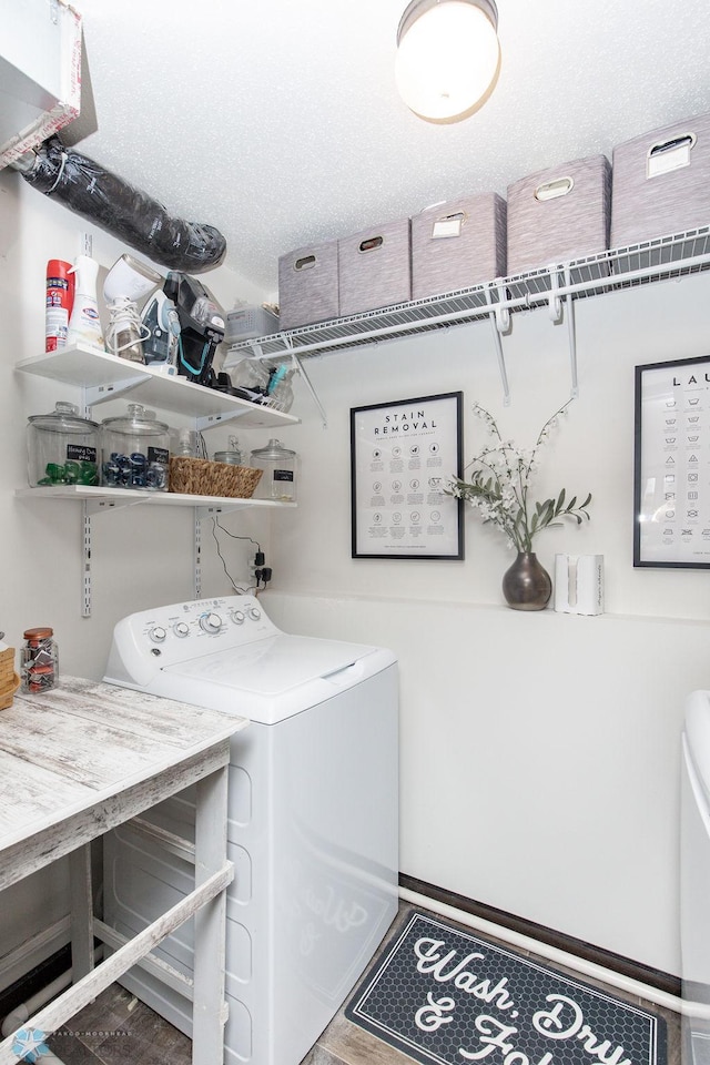 clothes washing area with laundry area and washing machine and dryer