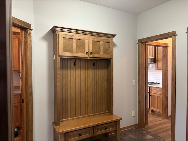 mudroom with baseboards