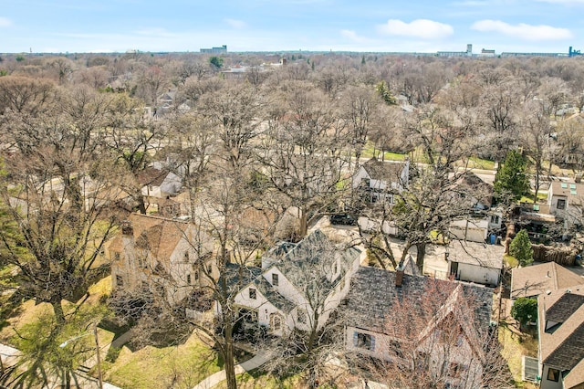 aerial view with a residential view