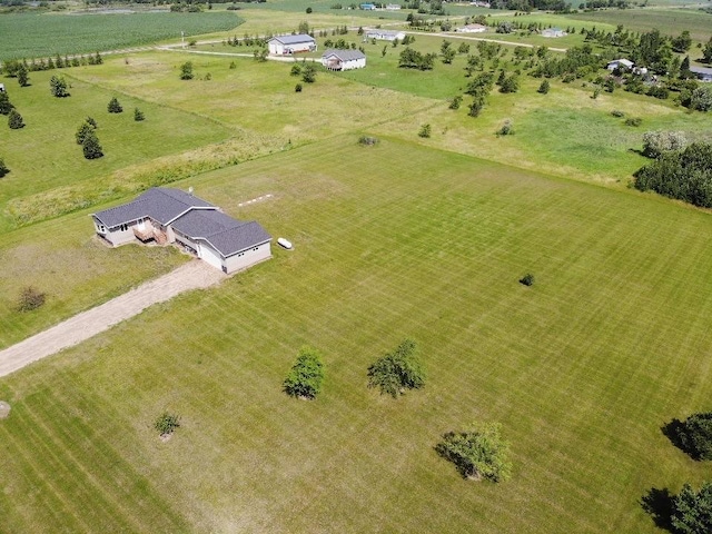 drone / aerial view featuring a rural view