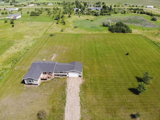 drone / aerial view with a rural view