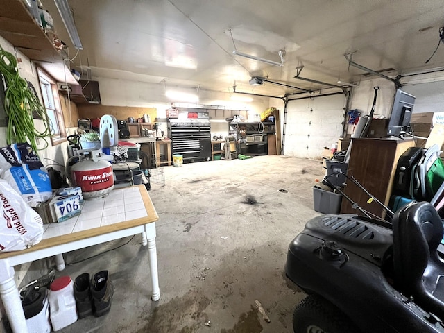 garage featuring a garage door opener