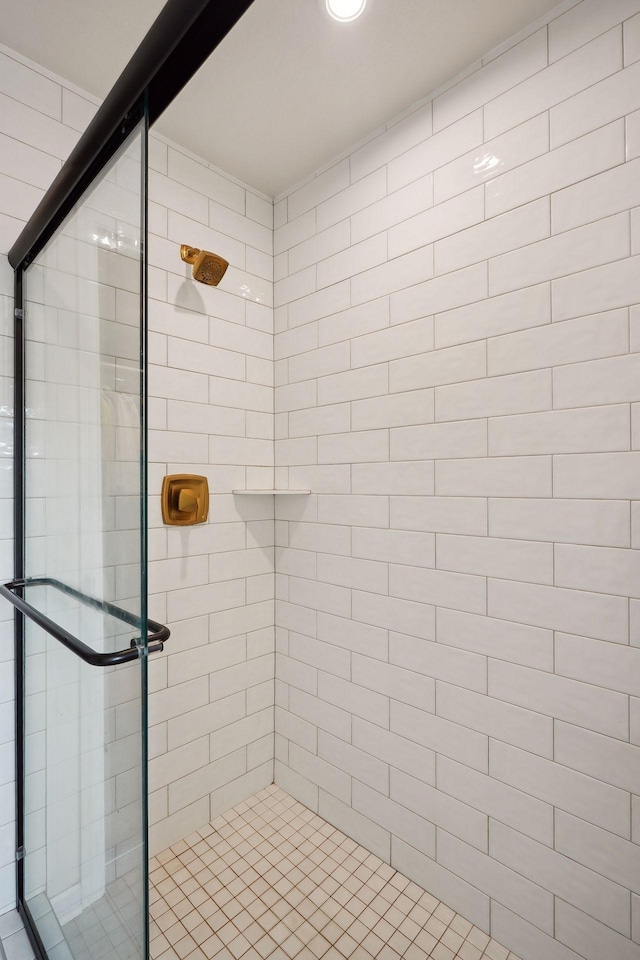 bathroom featuring a stall shower