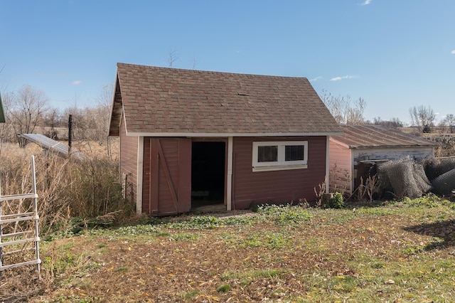 view of shed