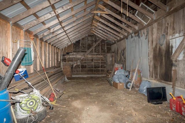 view of unfinished attic