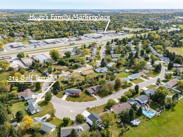 drone / aerial view featuring a residential view