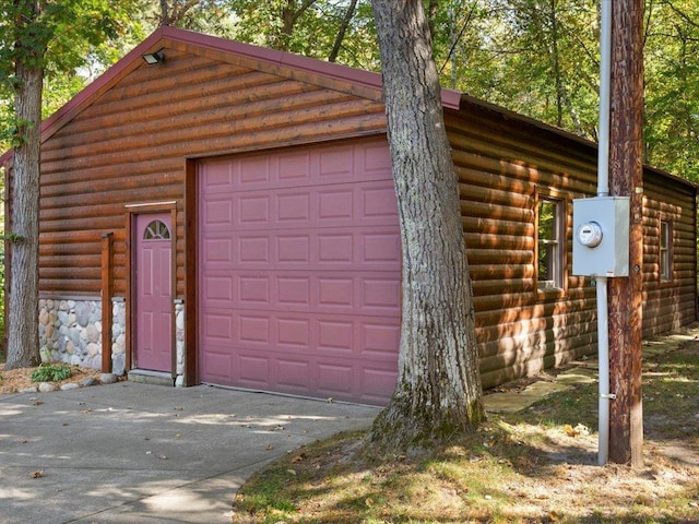 garage with driveway