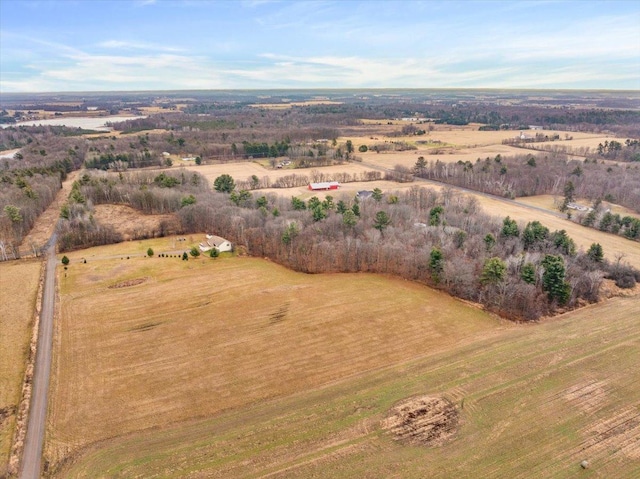 aerial view with a rural view