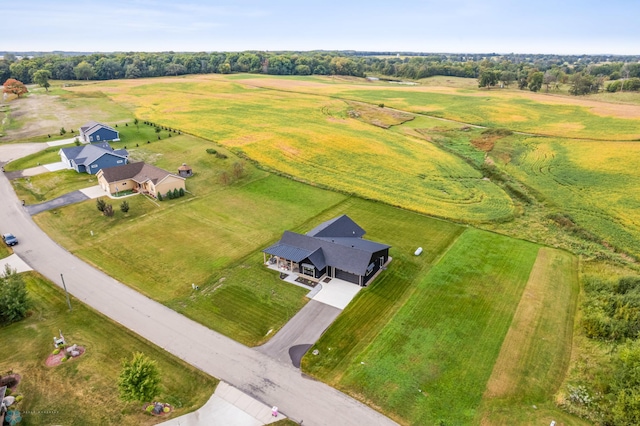 aerial view with a rural view