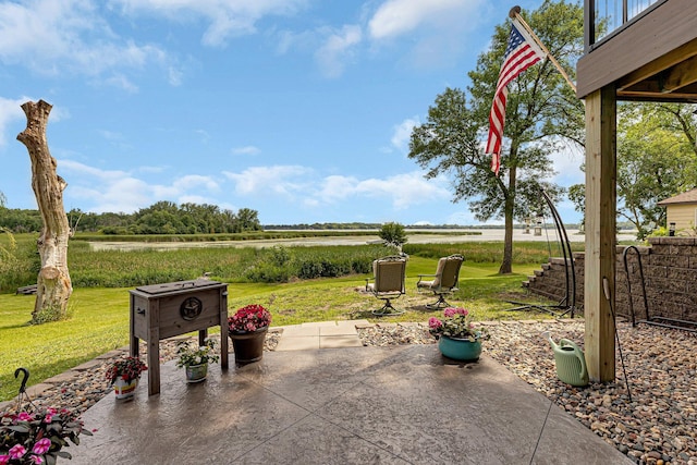 view of patio featuring a rural view