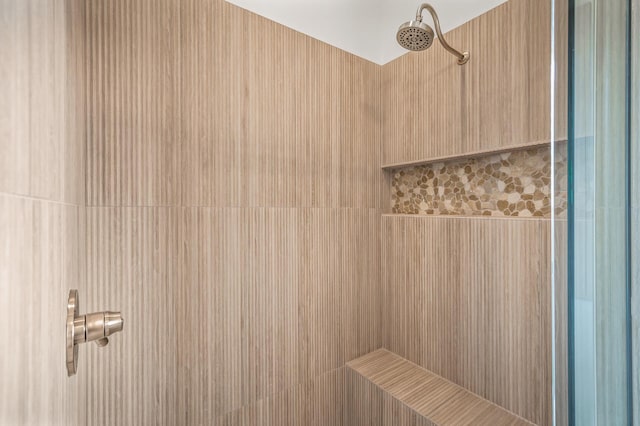 room details featuring tiled shower