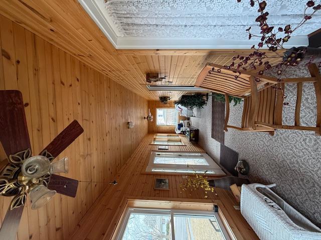 interior space featuring wooden ceiling