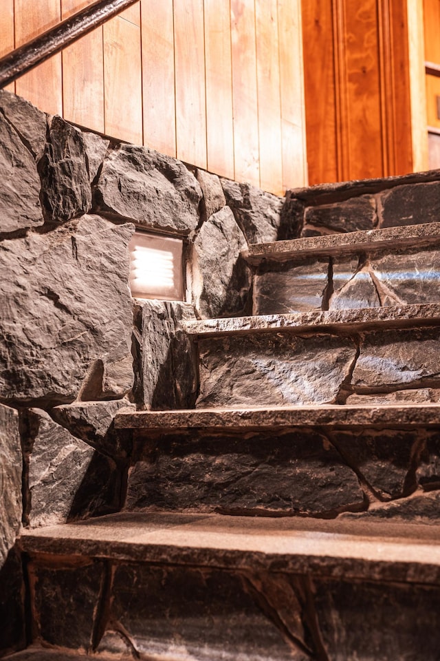 detailed view of wooden walls