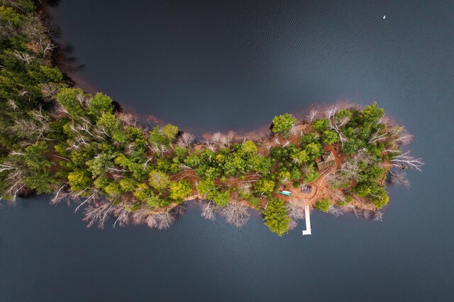 aerial view at twilight of a water view