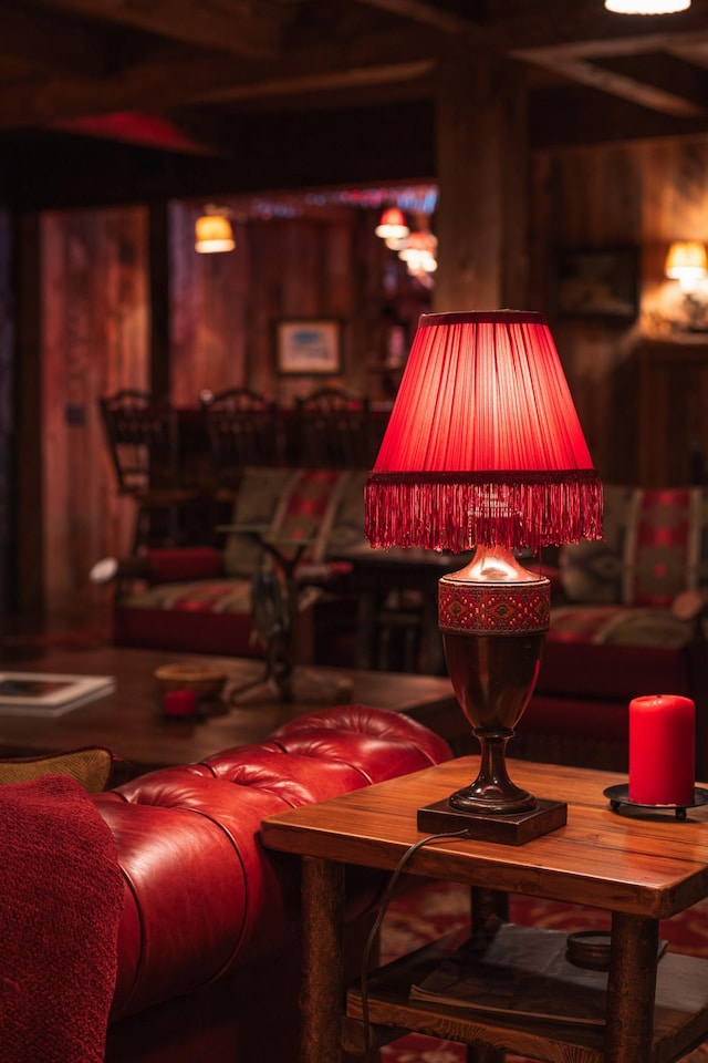 cinema featuring wood walls