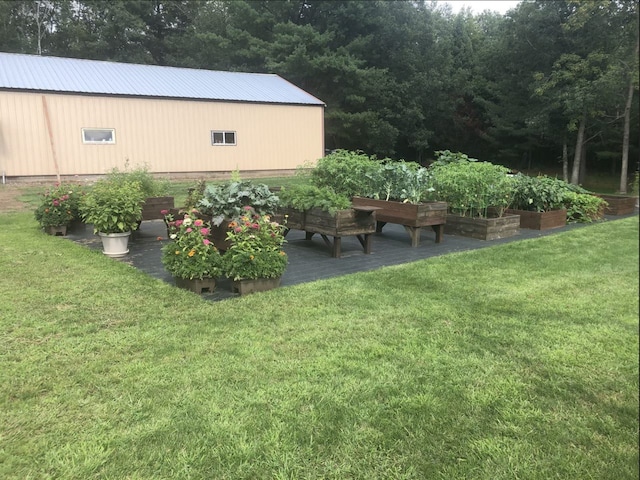 view of yard with a garden