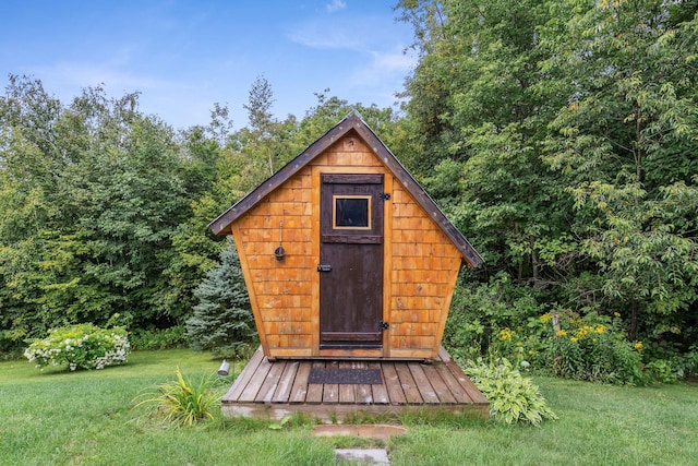 view of shed