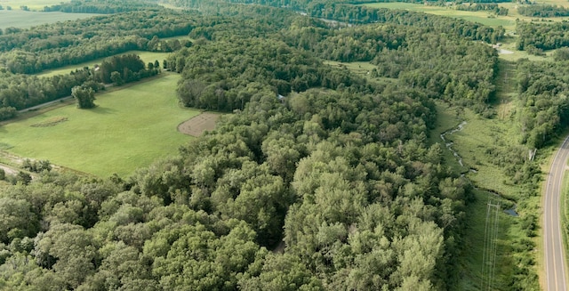 aerial view with a rural view