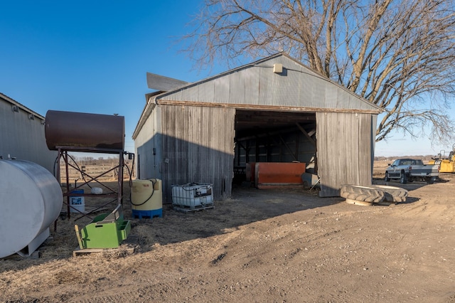 view of pole building with heating fuel