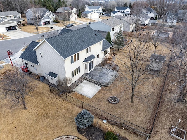 aerial view featuring a residential view