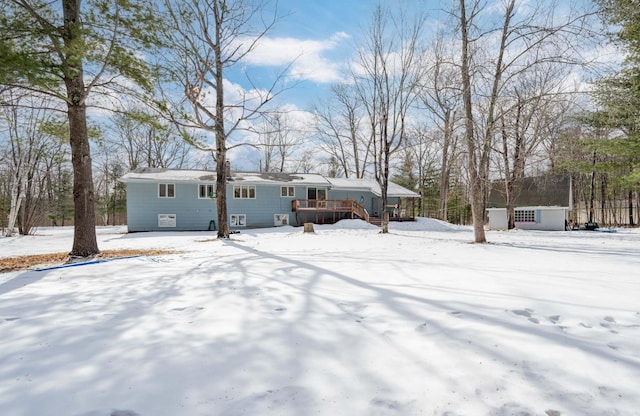 view of front of home featuring a deck