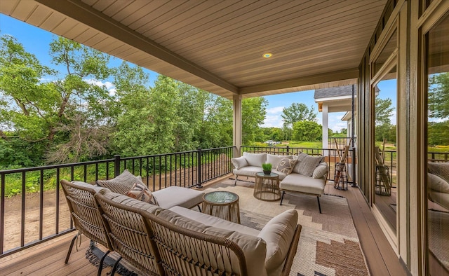 exterior space with an outdoor living space