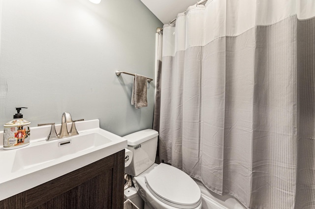 bathroom with toilet and vanity